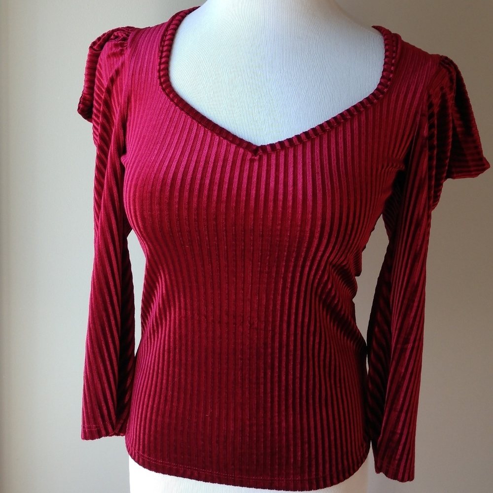 Wine Red Blouse - Picture 7 of 15